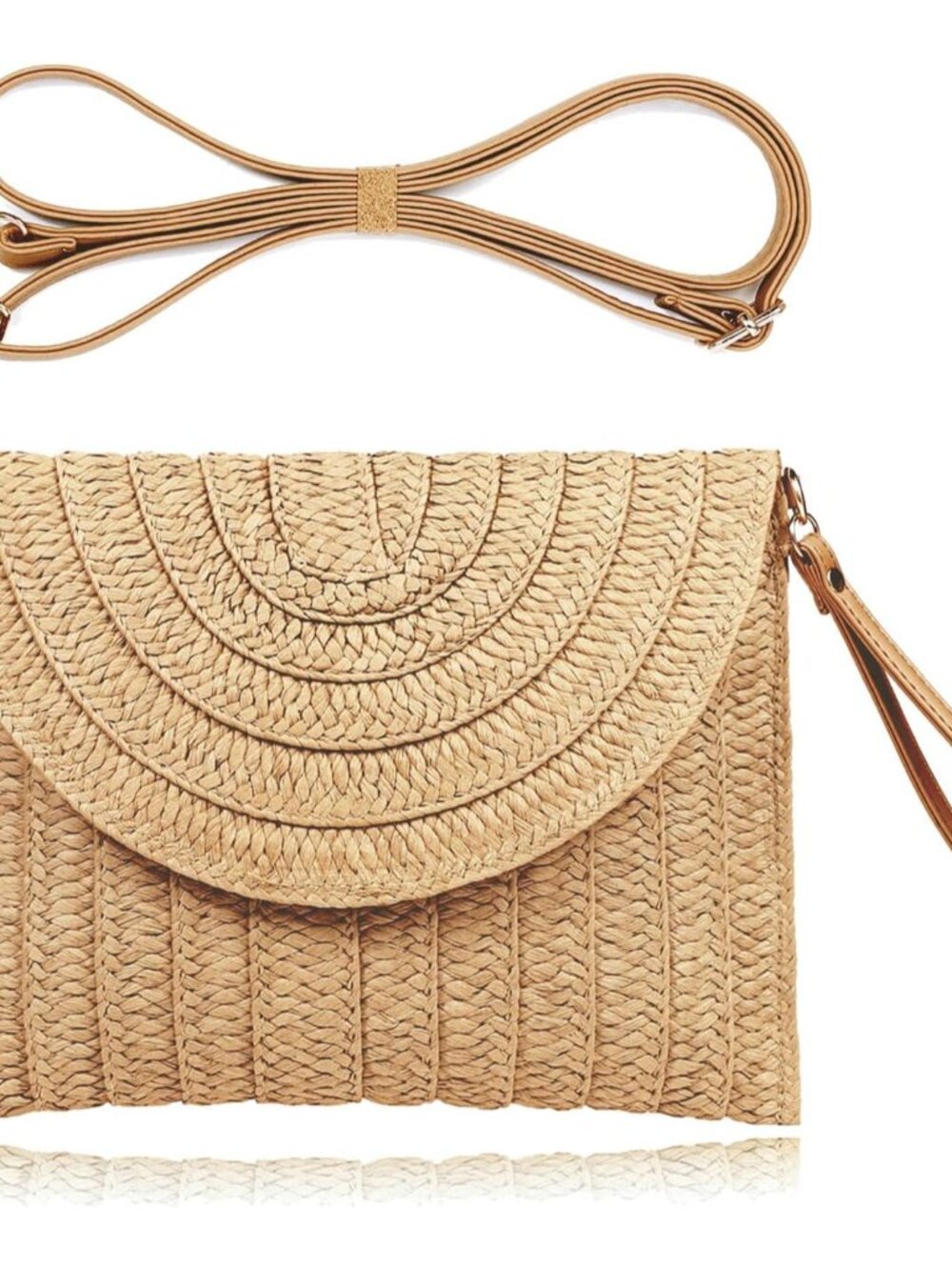 Straw Clutch Handbag Summer Beach Straw Purse for Women woven Envelope Bag